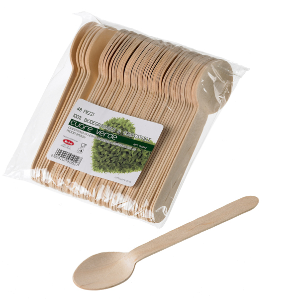 MD_90281 Cucchiai in legno - 16 cm - Leone - conf. 48 pezzi - immagine 1