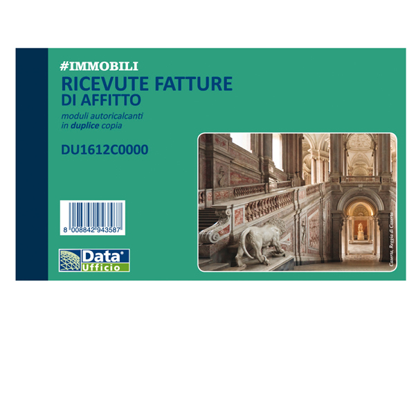 MD_90876 Blocco ricevute/ fatture di affitto - 50/50 copie autoricalcanti - 16,8 x 10 cm - DU1612C0000 - Data Ufficio - immagine 1