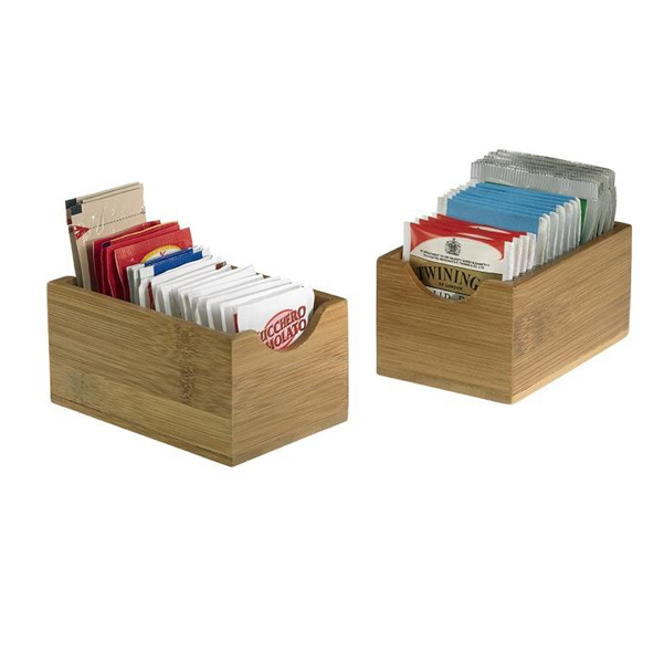 MD_91097 Vaschetta portabustine - in bamboo - 7 x 11 x 5,5 cm - colore naturale - Leone - immagine 1