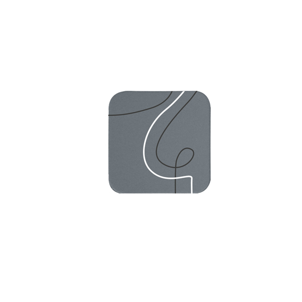 MD_91143 Sottobicchiere linea Linee - 10 x 10 cm - grigio - Stilcasa - immagine 1