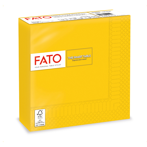 MD_91345 Tovagliolo - carta - 33 x 33 cm - 2 veli - giallo - Fato - conf. 50 pezzi - immagine 1