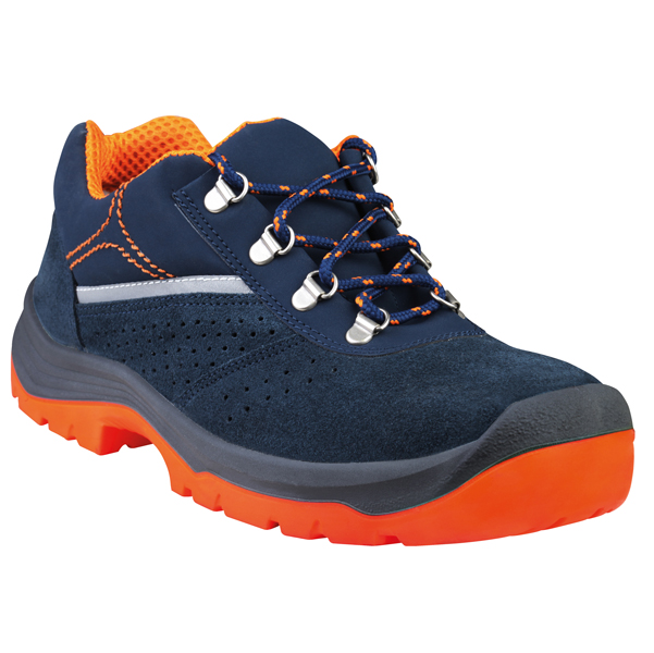 MD_91521 Calzatura di sicurezza Rimini 4 S1P SRC - pelle scamosciata perforata - numero 37 - blu/arancio - Deltaplus - immagine 1
