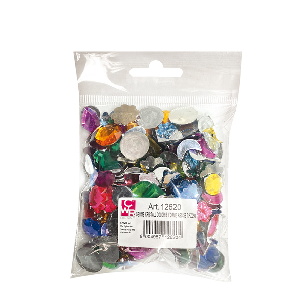 MD_91568 Gemme Kristall - colori e forme assortiti - DECO - conf. 250 pezzi - immagine 1