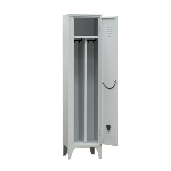 MD_91634 Armadio spogliatoio in metallo - 1 vano - con divisorio - 40 x 50 x 180 cm - grigio - Fasma - immagine 1
