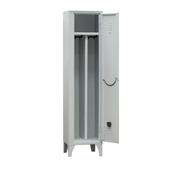 MD_91637 Armadio spogliatoio in metallo - 1 vano - con divisorio - 50 x 50 x 180 cm - grigio - Fasma - immagine 1