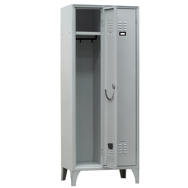MD_91649 Armadio spogliatoio in metallo - 2 vani - 70 x 35 x 180 cm - grigio - Fasma - immagine 1