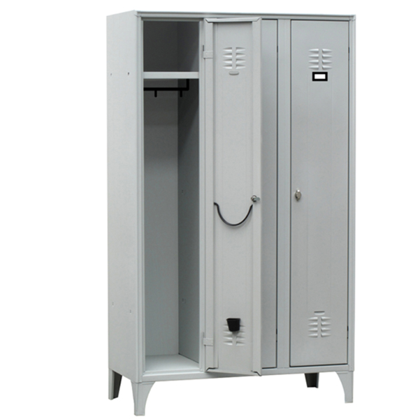 MD_91650 Armadio spogliatoio in metallo - 3 vani - 105 x 35 x 180 cm - grigio - Fasma - immagine 1