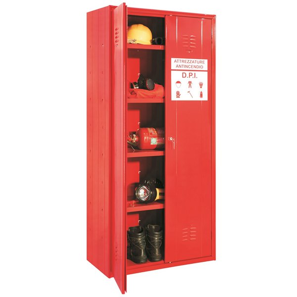 MD_91667 Armadio in metallo per DPI - a 2 ante - 80 x 40 x 180 cm - rosso - Fasma - immagine 1