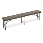 Panca Horeca - pieghevole - 44 x 30 x 183 cm - acciaio/HDPE - noce - Garden Friend