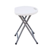 Sgabello Horeca - pieghevole - 44 x 30 x 30 cm - acciaio/HDPE - bianco - Garden Friend