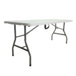 Tavolo Horeca - pieghevole - 74 x 76 x 183 cm - acciaio/HDPE - bianco - Garden Friend