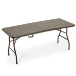 Tavolo Horeca - pieghevole - 74 x 76 x 183 cm - acciaio/HDPE - noce - Garden Friend