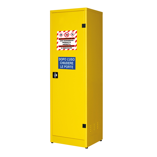 MD_91864 Armadio di sicurezza per liquidi infiammabili - 57,5 x 50 x 185 cm - giallo - Carvel - immagine 1
