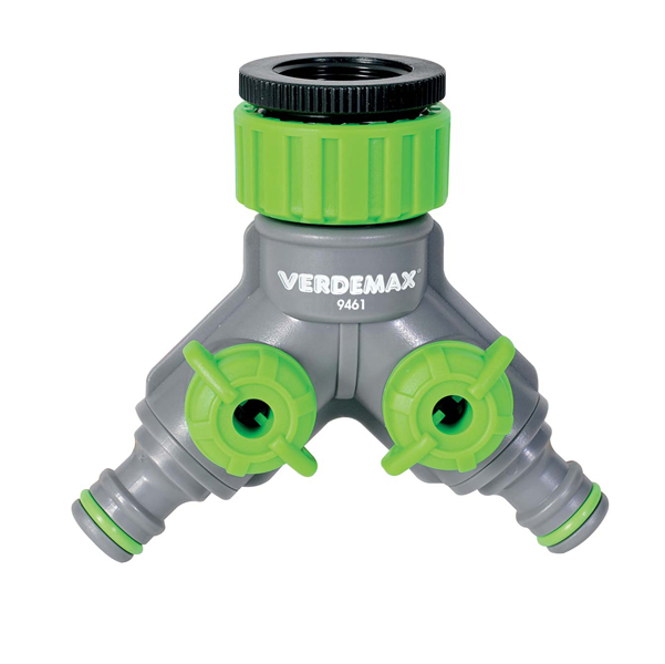 MD_91959 Raccordo rubinetto - 2 uscite regolabili - Verdemax - immagine 1