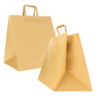 Shoppers Flat Maxi - maniglie piattina - 36 x 32 x 36 cm - carta kraft - avana - Mainetti Bags - conf. 150 pezzi