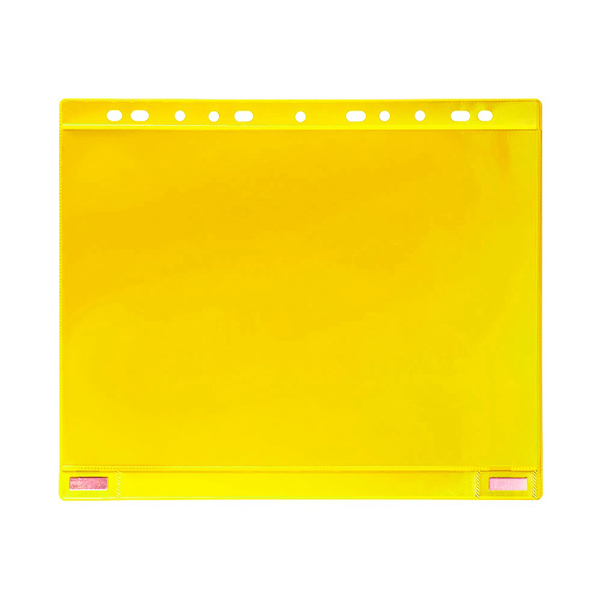 MD_92170 Buste forate - per supporti magnetici ad anelli - A4 - giallo - Djois - conf. 5 pezzi - immagine 1