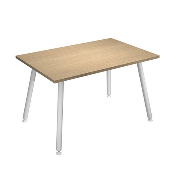MD_92401 Scrivania Skinny Metal - 120 x 80 x H 74,4 cm - bianco / rovere - immagine 1