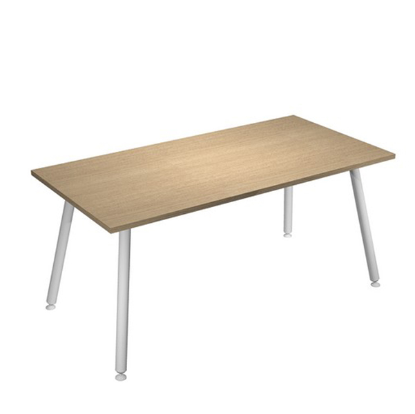 MD_92407 Scrivania Skinny Metal - 160 x 80 x H 74,4 cm - bianco / rovere - immagine 1