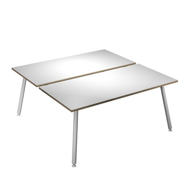 MD_92417 Scrivania Skinny Metal a 2 postazioni contrapp. - 120 x 166 cm - bianco - immagine 1