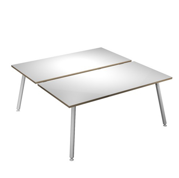 MD_92423 Scrivania Skinny Metal a 2 postazioni contrapp. - 160 x 166 cm - bianco - immagine 1