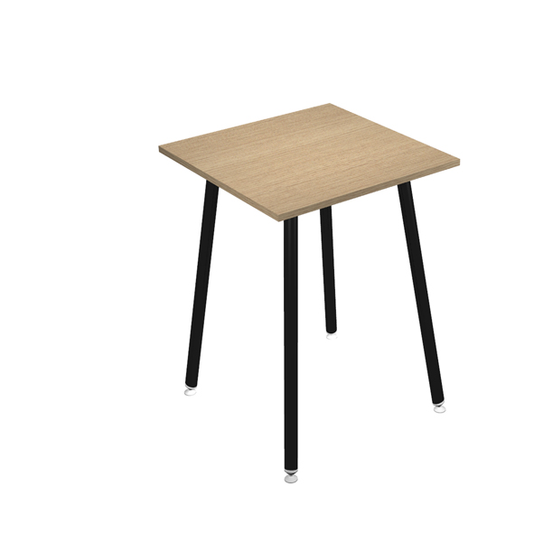 MD_92434 Tavolo alto Skinny Metal - 80 x 80 x 105 cm - nero/rovere - immagine 1