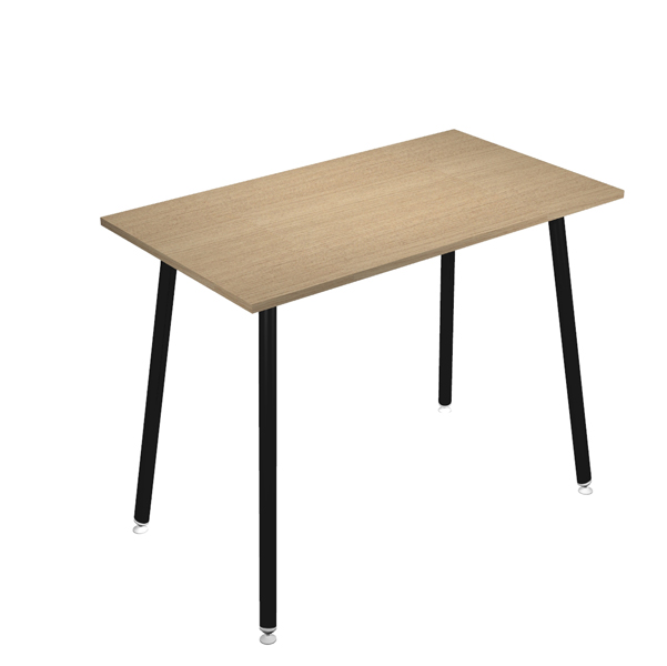 MD_92437 Tavolo alto Skinny Metal - 140 x 80 x 105 cm - nero/rovere - immagine 1