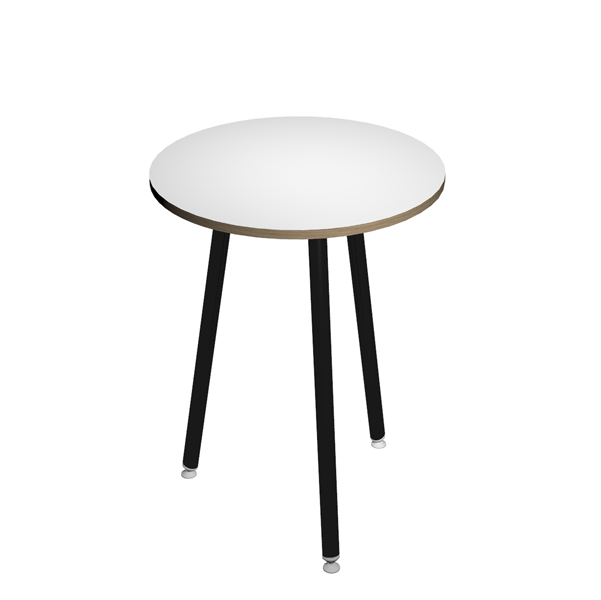 MD_92444 Tavolo alto tondo Skinny Metal - diametro 80 cm - H 105 cm - nero/bianco - immagine 1