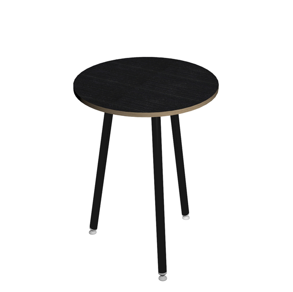 MD_92445 Tavolo alto tondo Skinny Metal - diametro 80 - H 105 cm - nero/nero venato - immagine 1