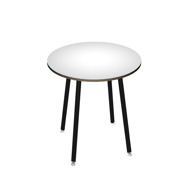 MD_92447 Tavolo alto tondo - diametro 100 - H 105 cm - nero/bianco - immagine 1