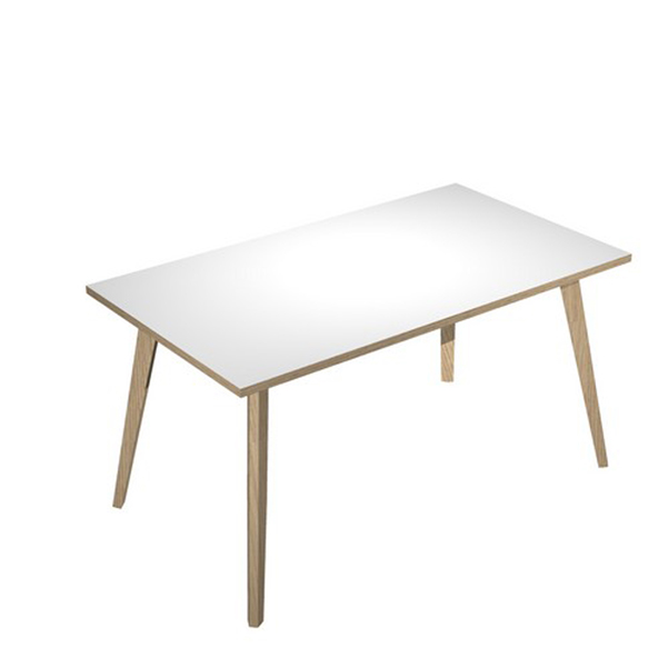 MD_92456 Scrivania Woody - 140 x 80 x H 74,4 cm - rovere / bianco - immagine 1