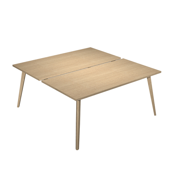 MD_92467 Scrivania Woody a 2 postazioni contrap. - 120 x 166 cm - rovere - immagine 1