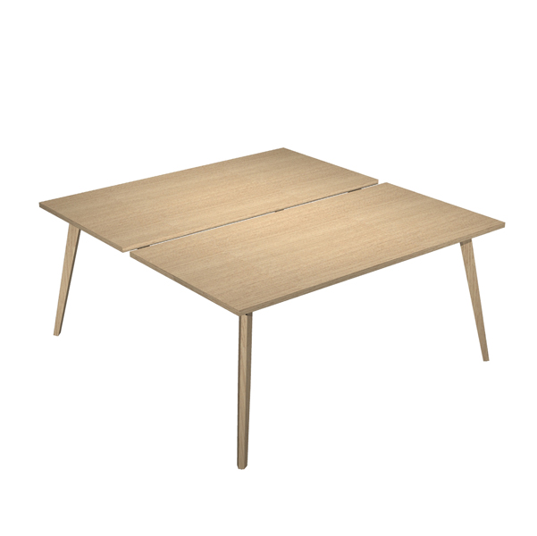 MD_92470 Scrivania Woody a 2 postazioni contrap. - 140 x 166 cm - rovere - immagine 1