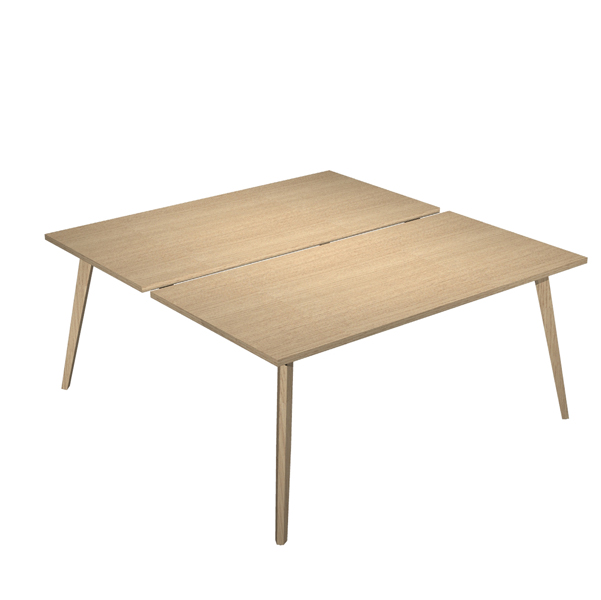 MD_92476 Scrivania Woody a 2 postazioni contrap. - 180 x 166 cm - rovere - immagine 1