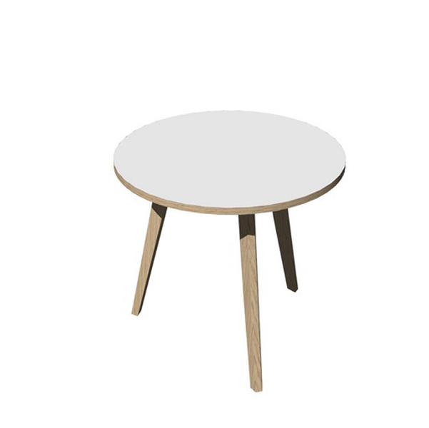 MD_92480 Tavolo riunione tondo Woody - diametro 80 cm - rovere / bianco - immagine 1