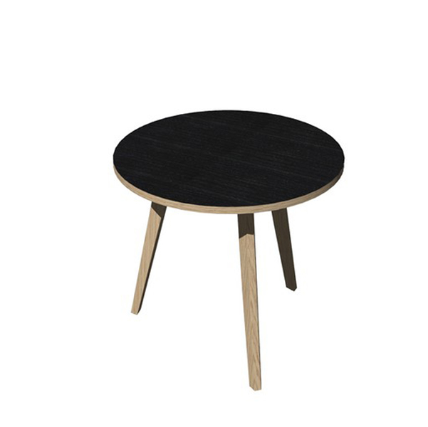 MD_92481 Tavolo riunione tondo Woody - diametro 80 cm - rovere / nero venato - immagine 1