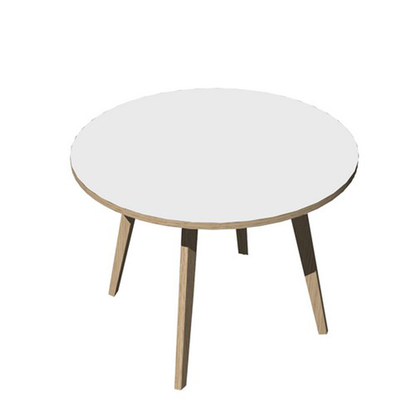 MD_92483 Tavolo riunione tondo Woody - diametro 100 cm - rovere / bianco - immagine 1