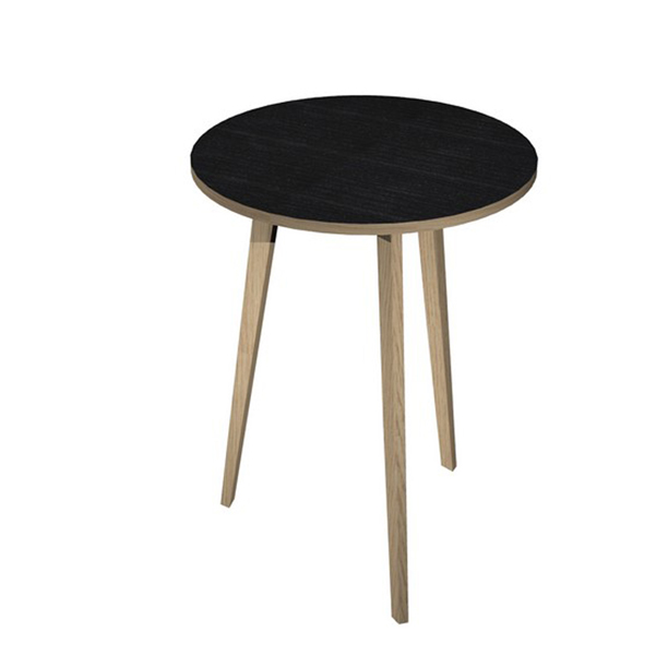 MD_92496 Tavolo rotondo alto Woody - diametro 80 cm - H 105 cm - rovere/nero venato - immagine 1