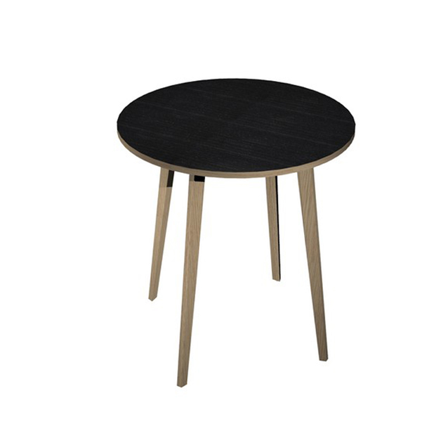MD_92499 Tavolo rotondo alto Woody - diametro 100 cm - H 105 cm - rovere/nero venato - immagine 1
