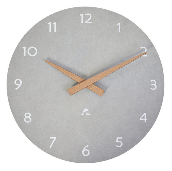 MD_92504 Orologio da parete HorMilena - diametro 30 cm - grigio chiaro/legno - Alba - immagine 1