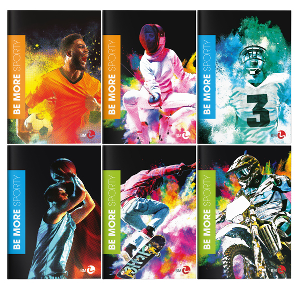MD_92596 Maxiquaderno Be More Sport - A4 - rigo di 3a - 36+2 fogli - 100gr - BM - immagine 1