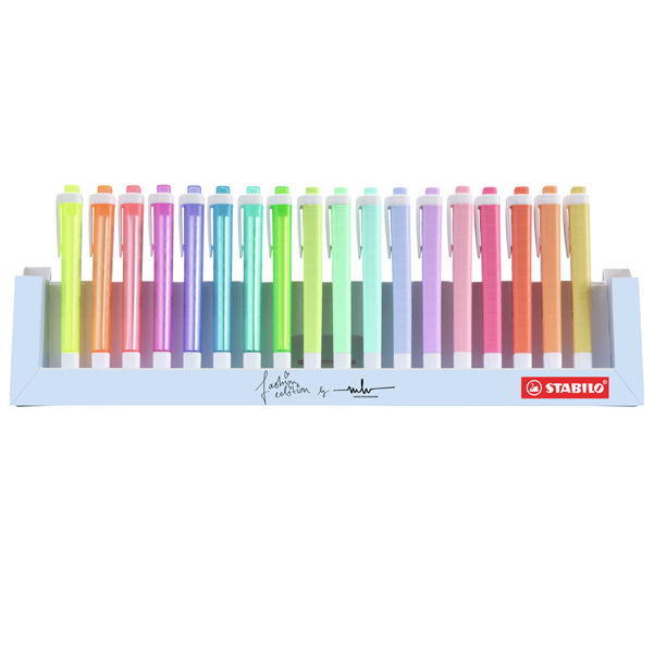 MD_92855 Evidenziatore Swing Cool Pastel - punta a scalpello - tratto 1 - 4 mm - colori assortiti - Stabilo - deskset 18 pezzi - immagine 1