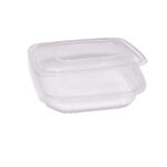 Contenitori in PP - con coperchio incernierato - 21,5 x 21,5 x 3,4 cm - Europack - pack 50 pezzi