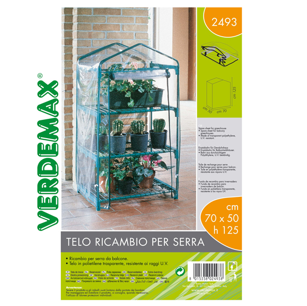 MD_93378 Telo di ricambio - per serra Azalea a 3 ripiani - trasparente - Verdemax - immagine 1