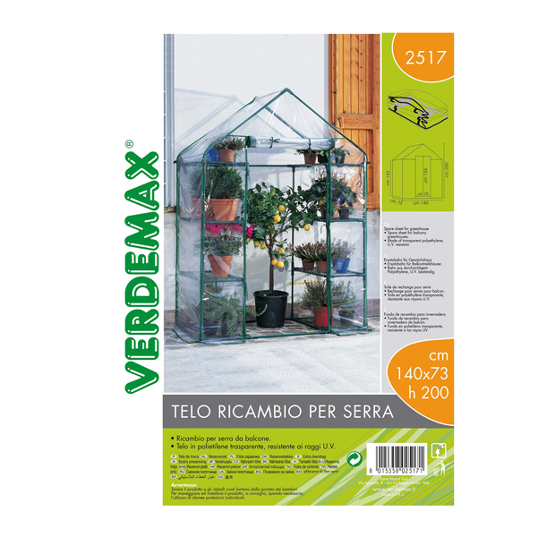 MD_93382 Telo di ricambio - per serra Ibicus a 8 ripiani - trasparente - Verdemax - immagine 1