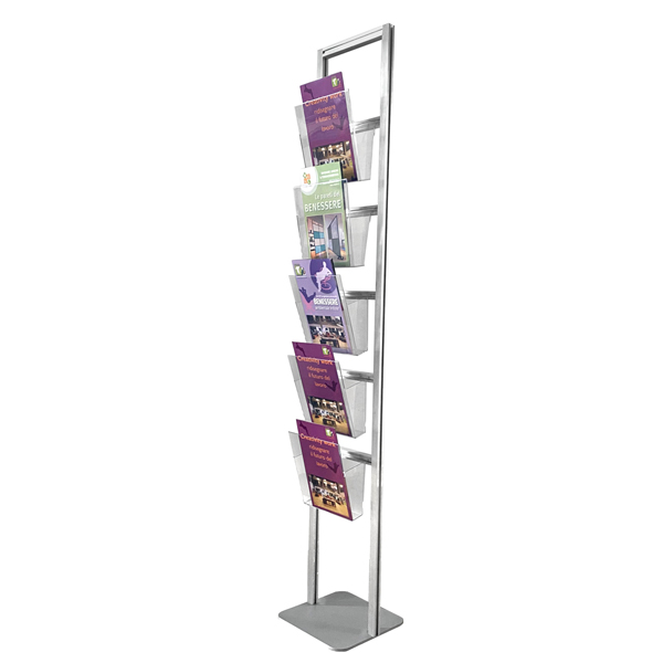 MD_93777 Portadepliant da terra - con 5 tasche A4 - altezza 160 cm - Studio T - immagine 1