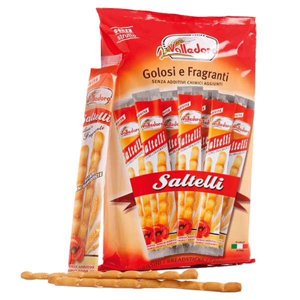 MD_93837 Grissini Saltelli - 240 gr - multipack 18 monoporzioni - Valledoro - immagine 1