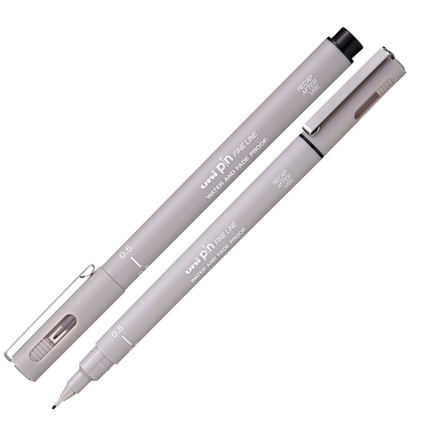 MD_93927 Pin fineliner - punta 0.5 mm - grigio chiaro - Uni Mitsubishi - immagine 1