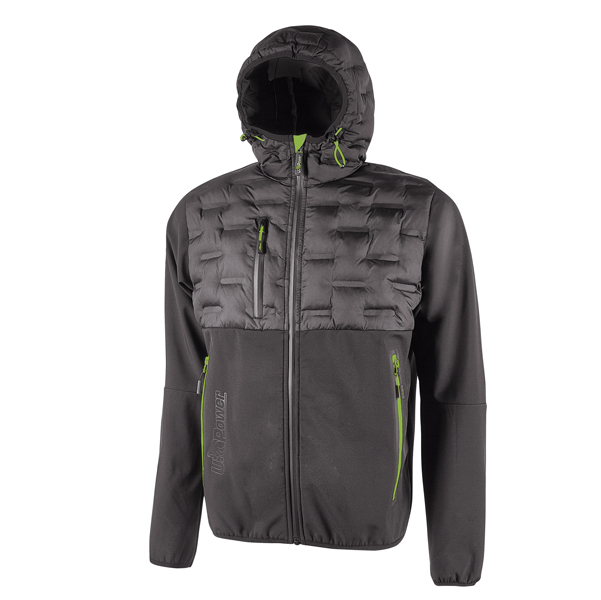 MD_94227 Giacca ibrida Spock- idrorepellente - taglia XXL - grigio/verde - U-Power - immagine 1