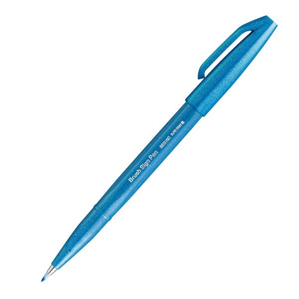 MD_94283 Pennarello Brush Sign Pen - azzurro - Pentel - immagine 1
