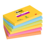 Blocco Post-it Super Sticky - 655-6SS-CARN - 76 x 127 mm - colori Carnival - 90 fogli - Post-it - conf. 6 pezzi